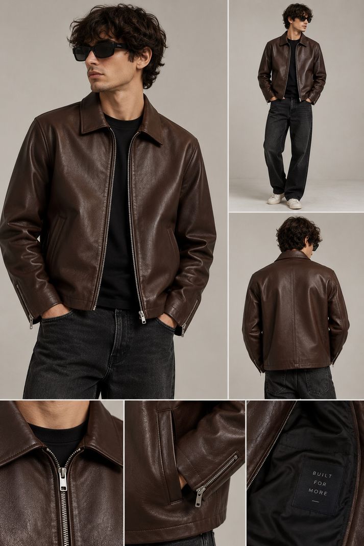 StyleNest Men Solid Leather Jacket - Image 5