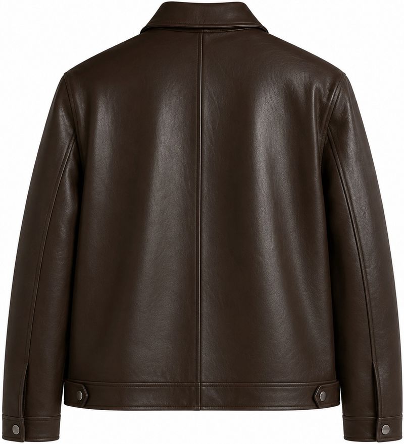 Zaraa Men Solid Leather Jacket - Image 3