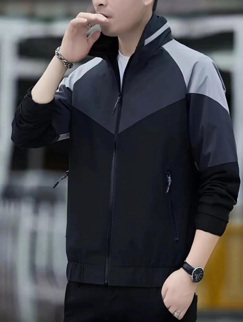 Men Colorblock Casual Jacket - Image 2