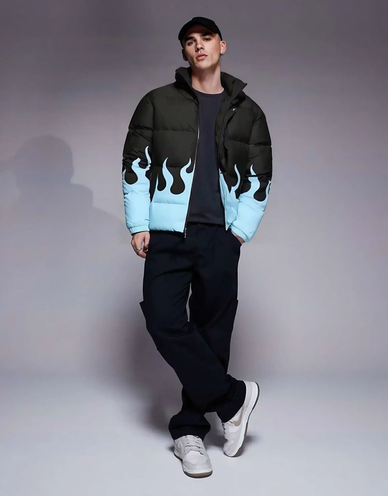 Eddicted Men Printed Puffer Jacket - Image 5