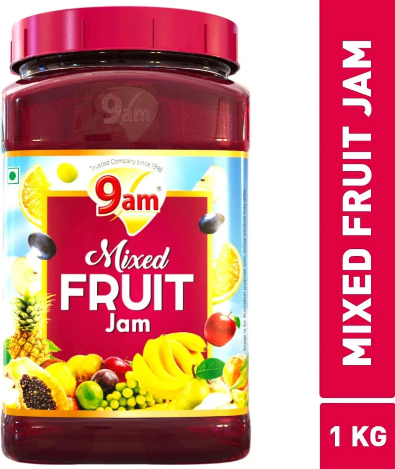 9am Mixed Fruit Jam 1Kg, Pure, Natural & Organic Ingredients Sweet, Tasty & Healthy 1 kg