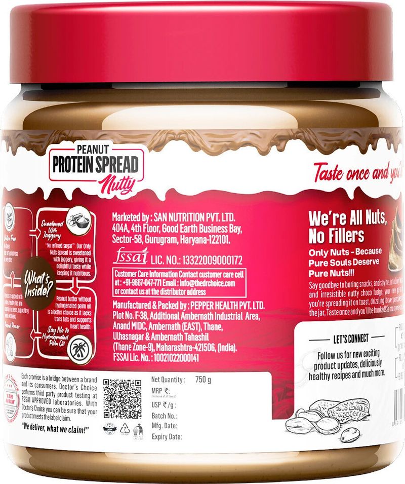 Doctor's Choice High Protein Peanut Butter (Chocolate Fudge Crunchy) - Image 5