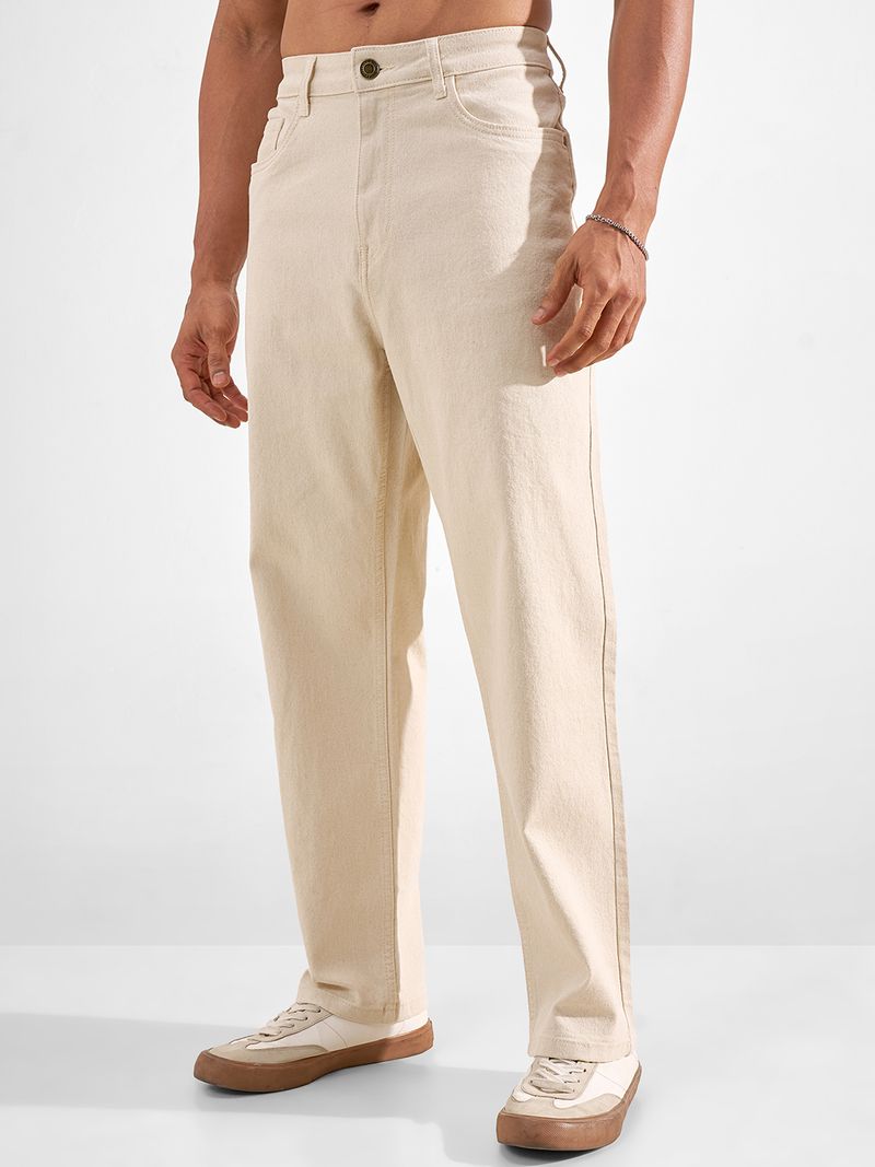 HIGHLANDER Men Beige Mid Rise Straight Jeans - Image 4