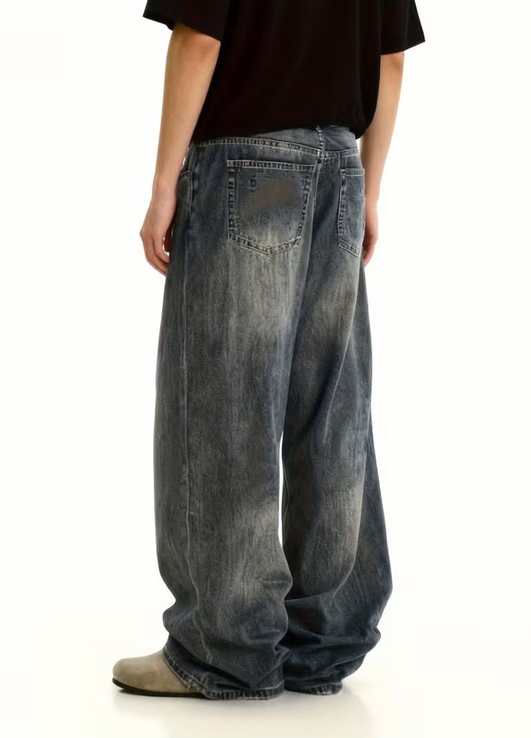 sky collection Men Loose Fit Mid Rise Dark Grey Jeans - Image 3