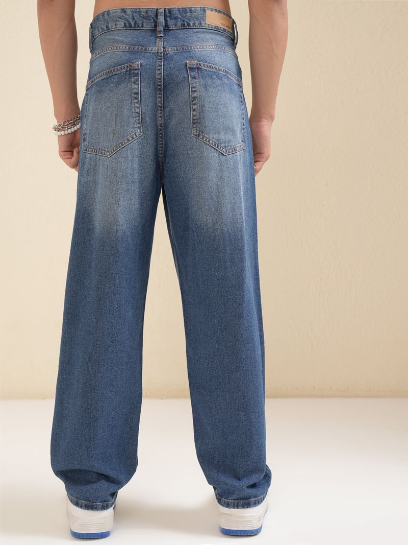 HIGHLANDER Men Loose Fit Mid Rise Blue Jeans - Image 3