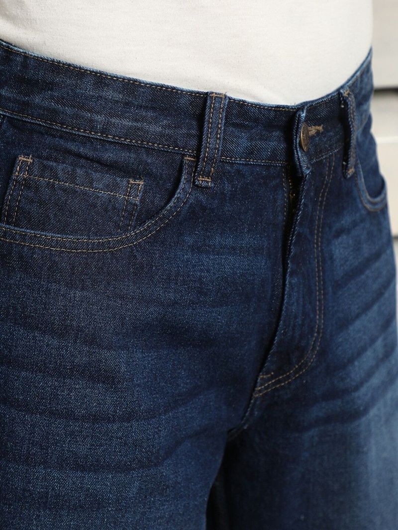 BREXX Men Straight Fit Mid Rise Blue Jeans - Image 5