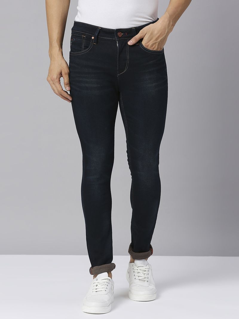 KILLER Men Slim Mid Rise Dark Blue Jeans - Image 2
