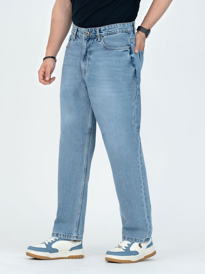 RED TAPE Men's Loose Fit Dark Blue Jeans - Image 3