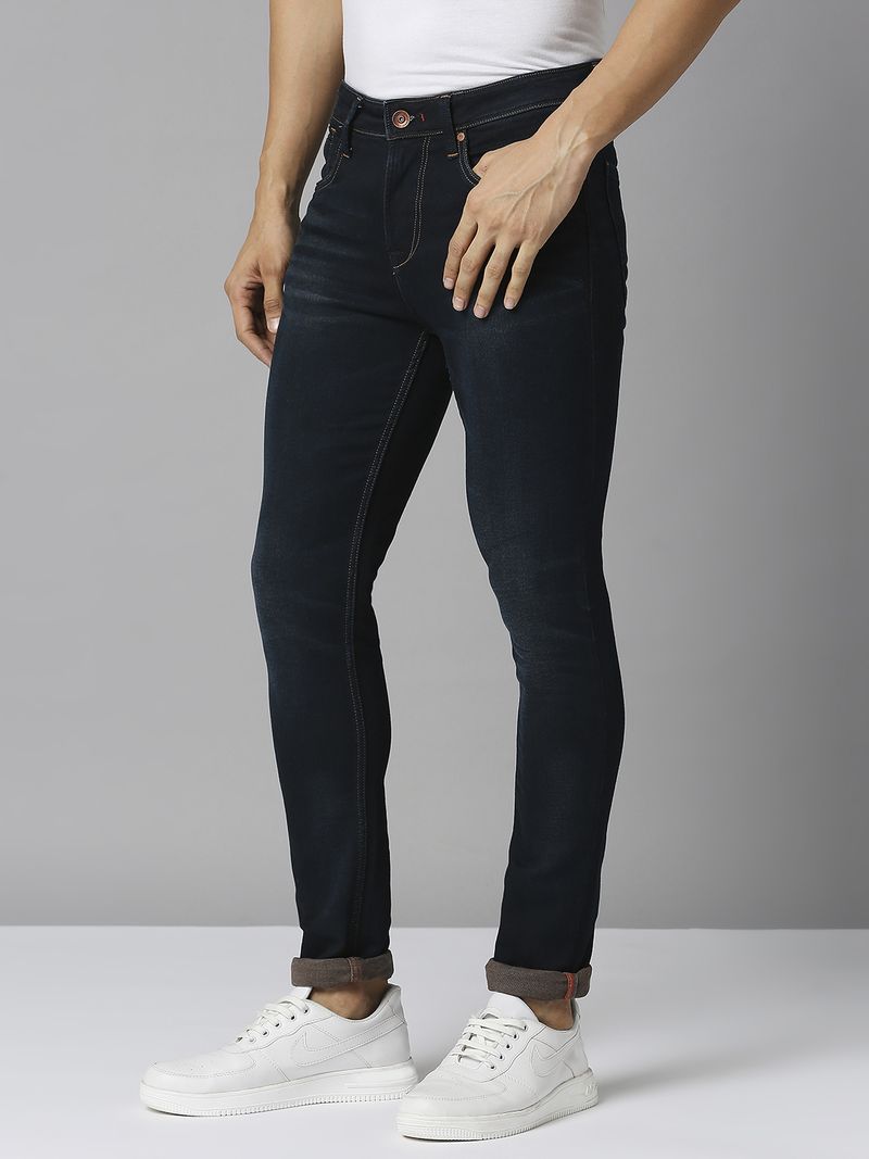 KILLER Men Slim Mid Rise Dark Blue Jeans - Image 4