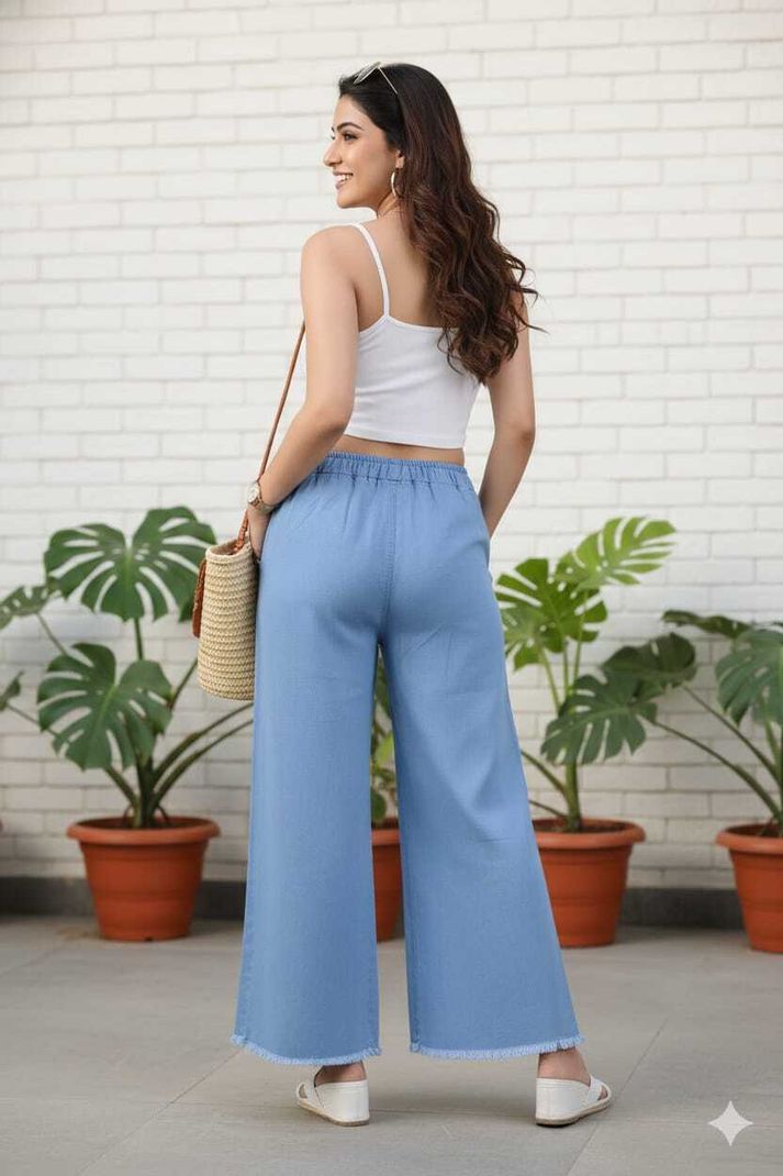 Electrostar Women Wide Leg Mid Rise Blue Jeans - Image 3
