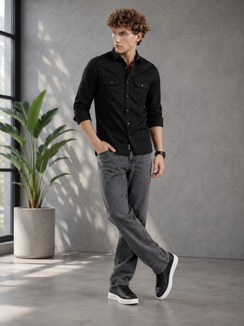 WAZWEAR Men Straight Fit Mid Rise Grey Jeans - Image 6