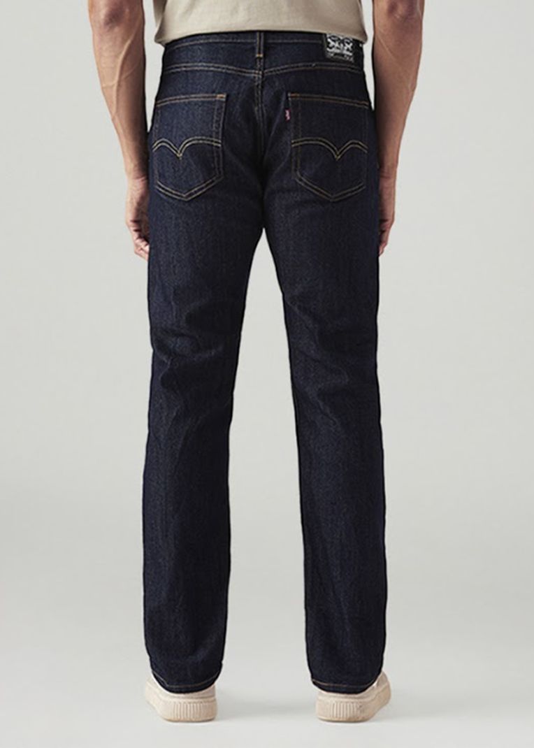 Levi's Men Straight Fit Mid Rise Dark Blue Jeans - Image 5