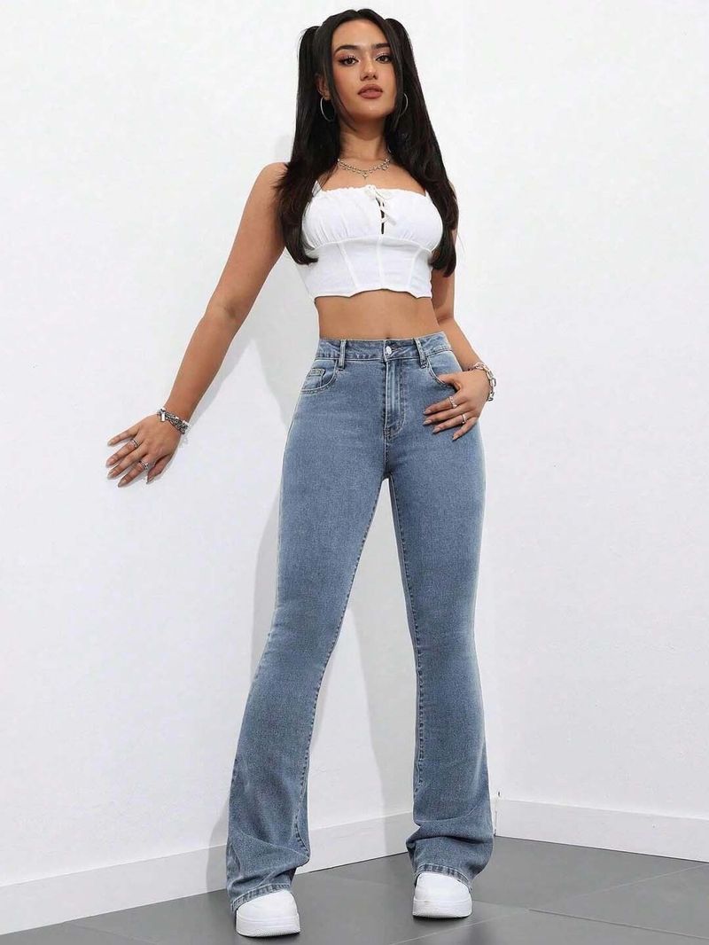 KOTTY Women Boot-Leg High Rise Blue Jeans - Image 4
