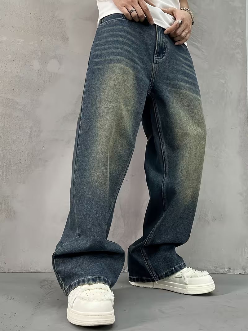 sky collection Men Loose Fit Mid Rise Blue Jeans - Image 4