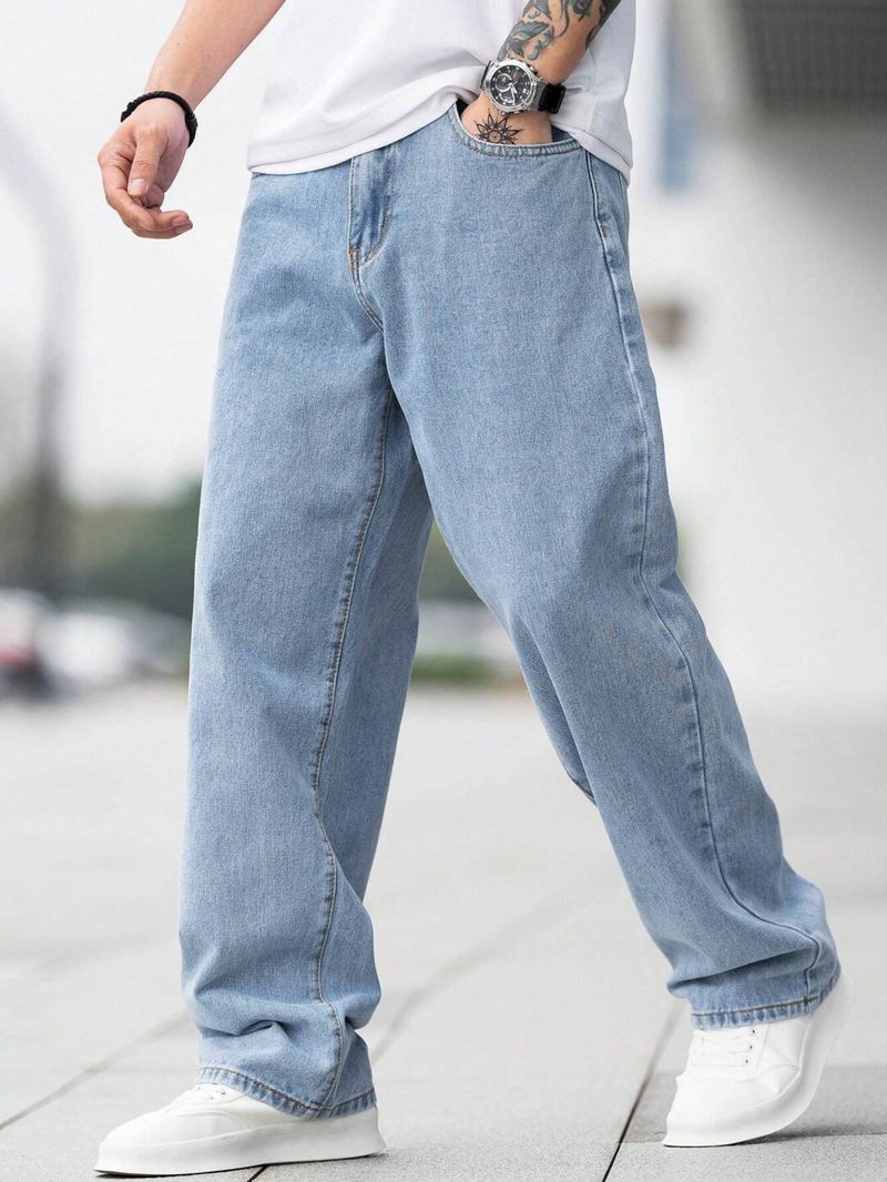 BREXX Men Loose Fit Mid Rise Blue Jeans - Image 6