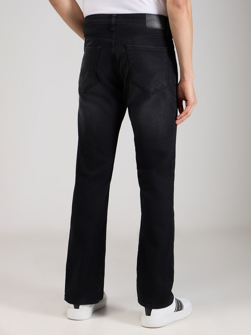 Pepe Jeans Men Boot-Leg Mid Rise Black Jeans - Image 4