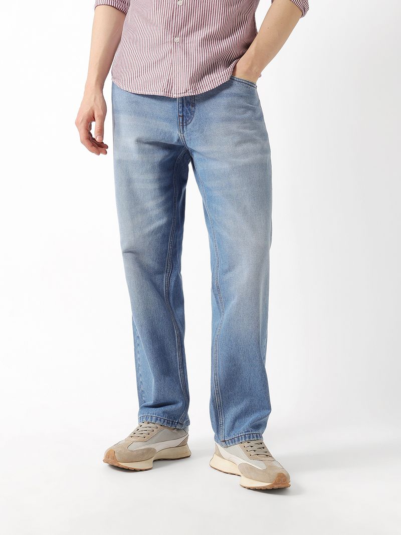 THE BEAR HOUSE Men Relaxed Fit Mid Rise Blue Jeans - Image 2