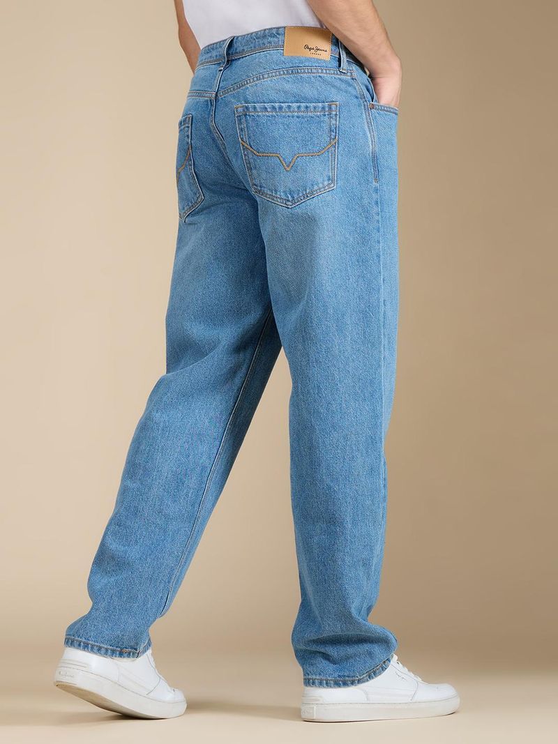Pepe Jeans Men Relaxed Fit Mid Rise Blue Jeans - Image 5