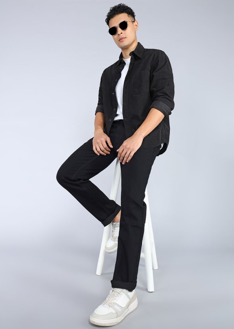 LEVI'S Men Slim Mid Rise Black Jeans - Image 4