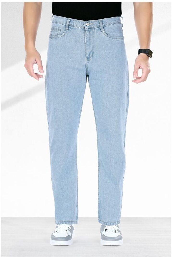 M Q Denim Men Straight Fit Mid Rise Light Blue Jeans - Image 5