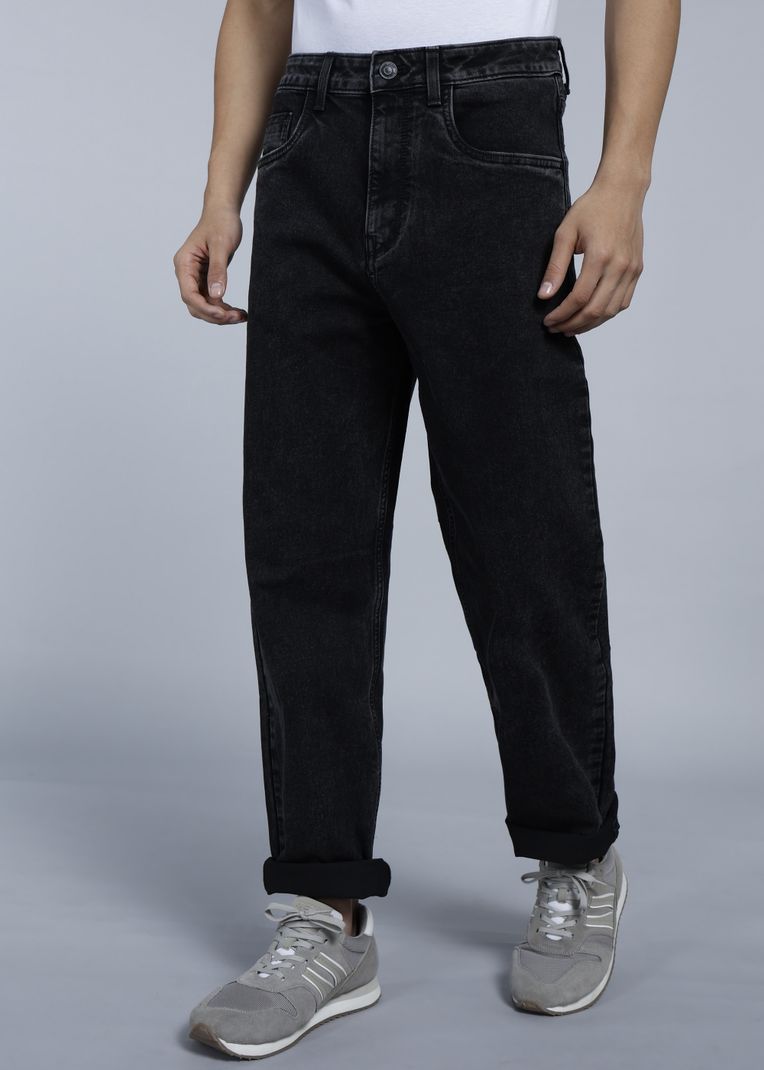 RARE RABBIT Men Relaxed Fit Mid Rise Black Jeans - Image 5