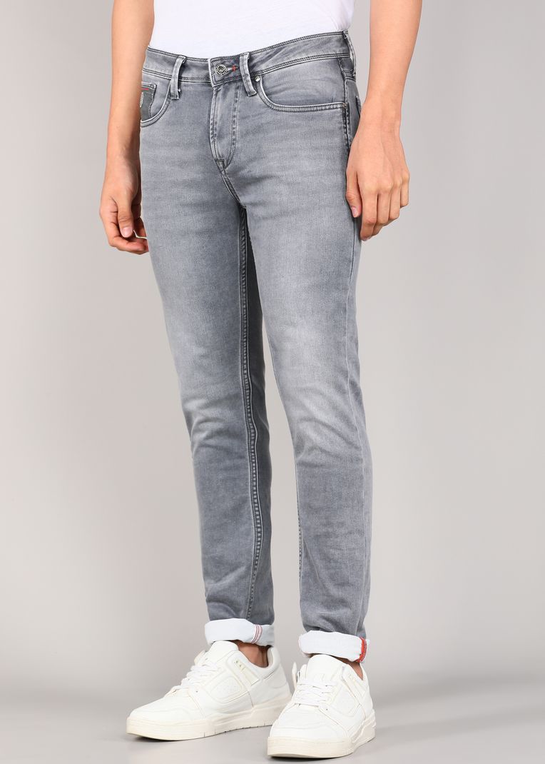 KILLER Men Skinny Mid Rise Grey Jeans - Image 5