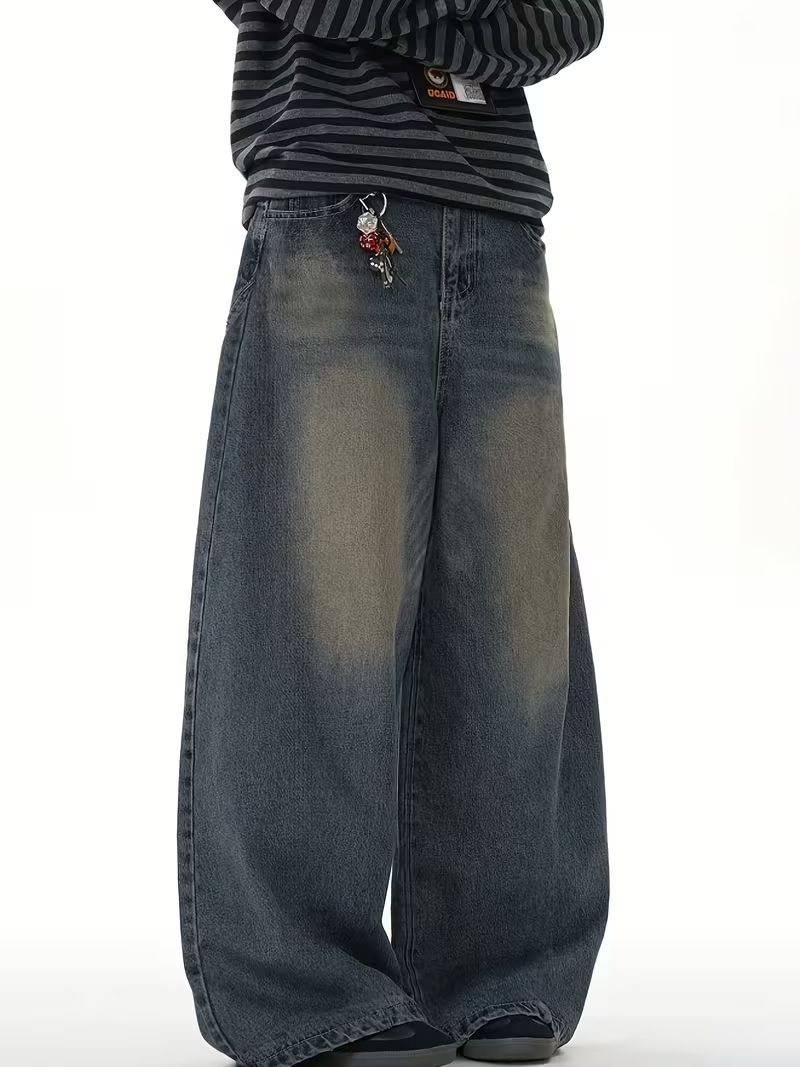 sky collection Men Loose Fit Mid Rise Blue Jeans - Image 4