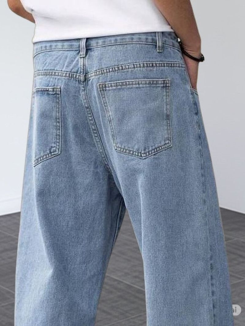 METRONAUT Men Loose Fit Mid Rise Light Blue Jeans - Image 5