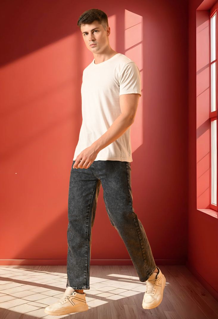Nalaka Men Relaxed Fit Mid Rise Grey Jeans - Image 6