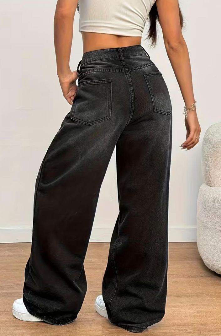 HUNTER & HAYES Women Black Wide Leg High Rise Jeans - Image 5
