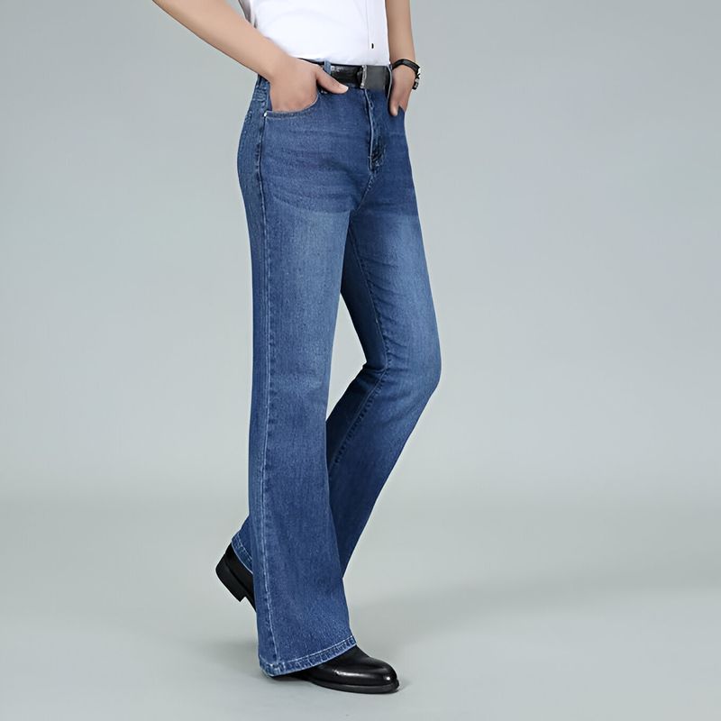 BEN MARTIN Men Boot-Leg High Rise Light Blue Jeans - Image 5
