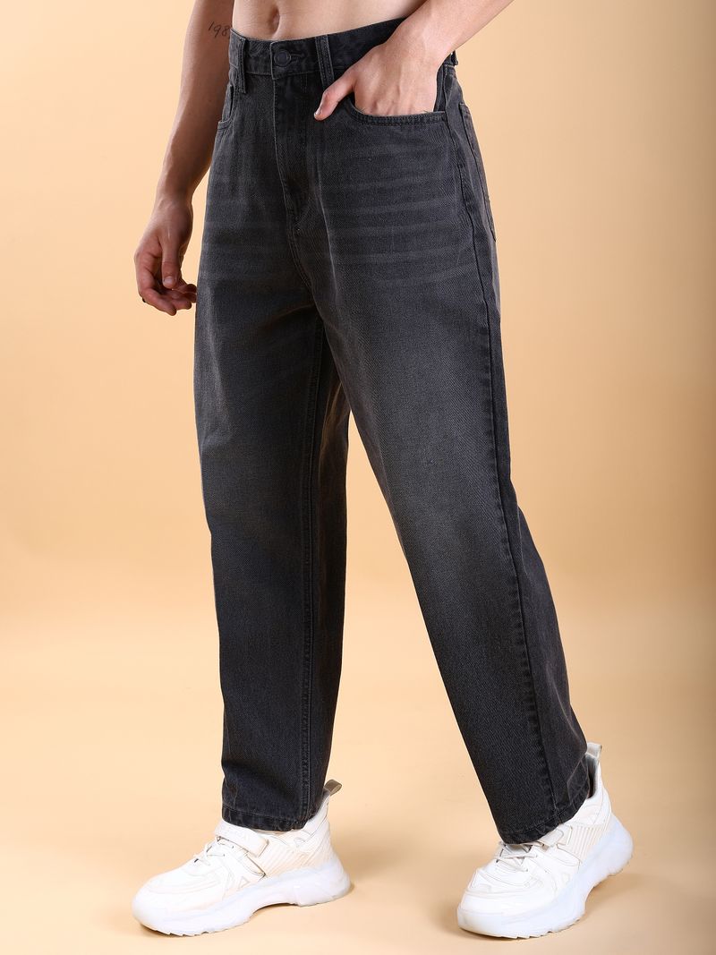 HIGHLANDER Men Loose Fit Mid Rise Grey Jeans - Image 4