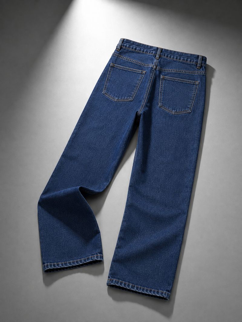 MONTREZ Men Straight Fit Mid Rise Blue Jeans - Image 3