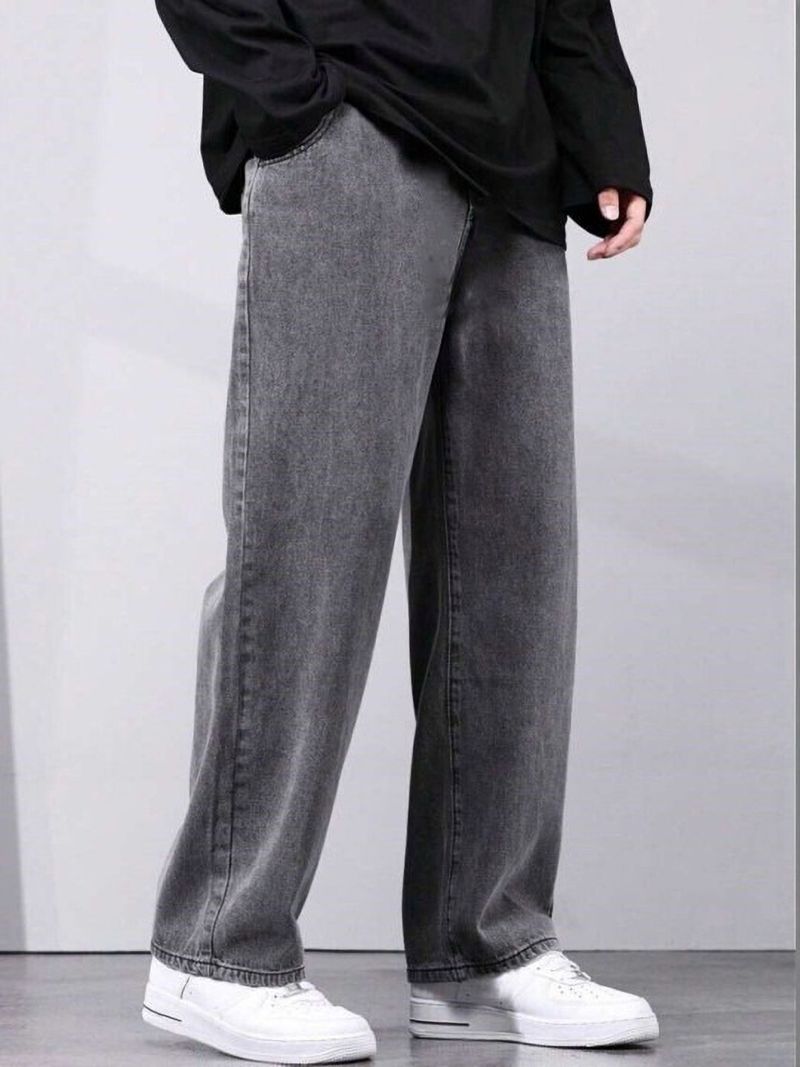 Denim Hawk Men Loose Fit Mid Rise Grey Jeans - Image 3