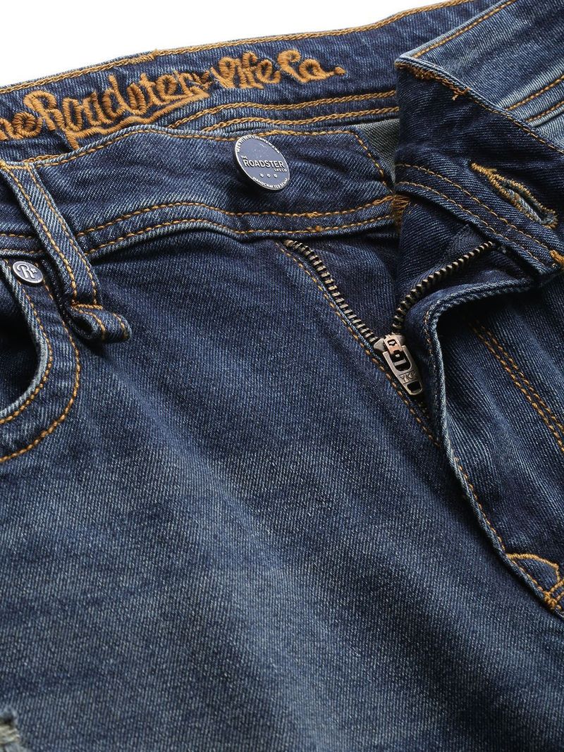 Roadster Men Regular Mid Rise Dark Blue Jeans - Image 5