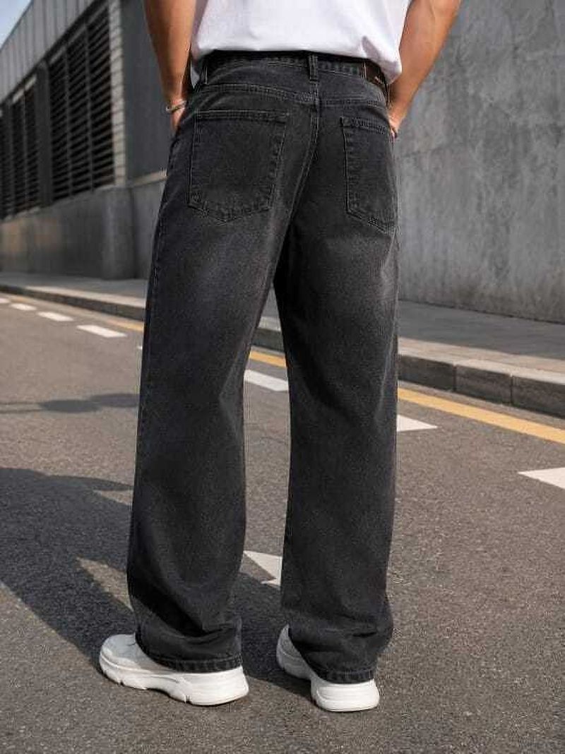 Southee Men Loose Fit Mid Rise Black Jeans - Image 5