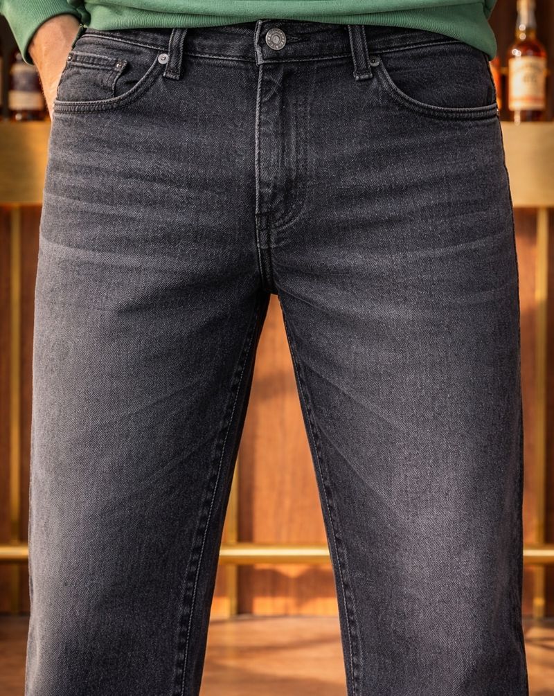 HIGH DENIM Men Black Mid Rise Straight Fit Jeans - Image 3