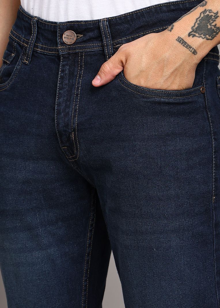 Peter England Men Regular Mid Rise Blue Jeans - Image 6