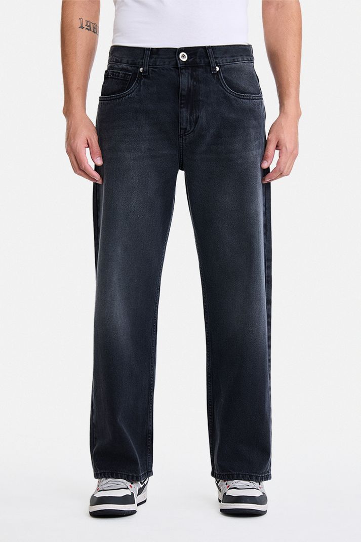 Snitch Men Loose Fit Mid Rise Dark Grey Jeans - Image 5