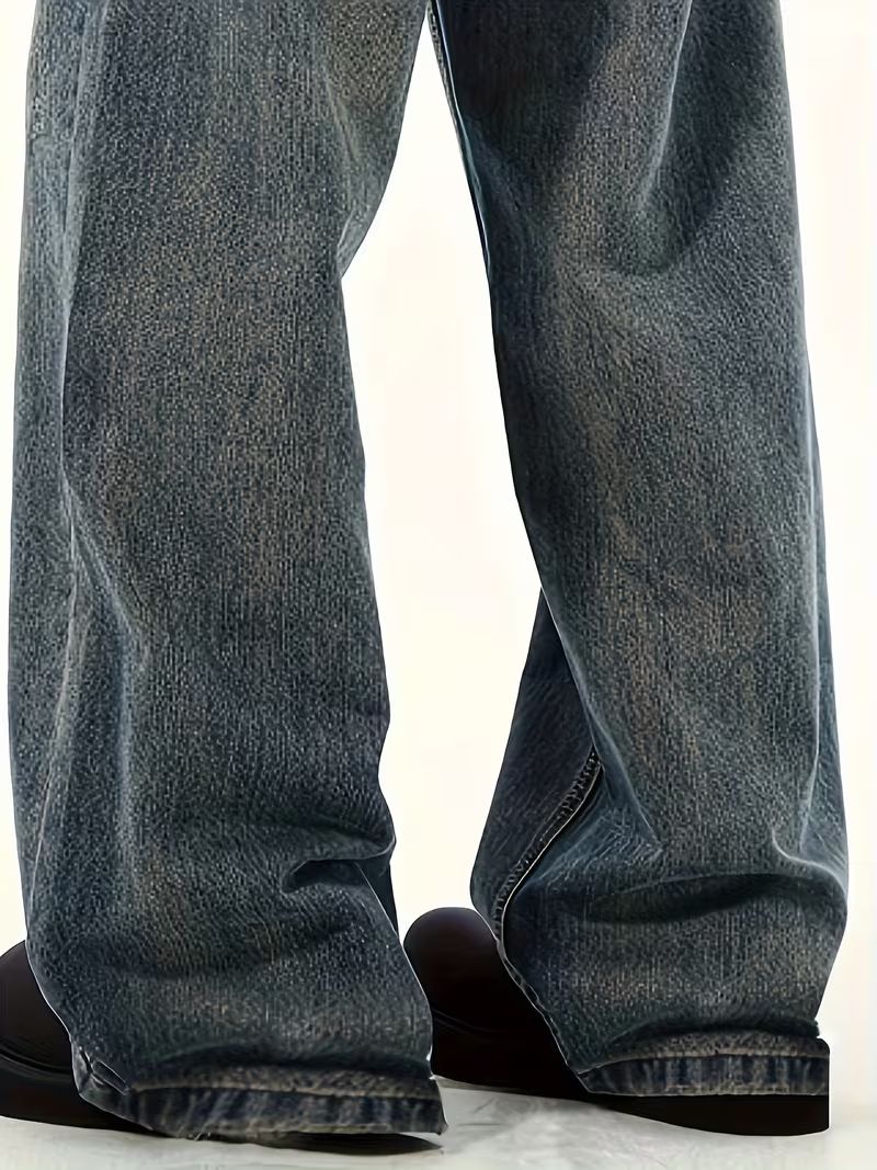 SHRIVAN Men Wide Leg High Rise Green Jeans - Image 8