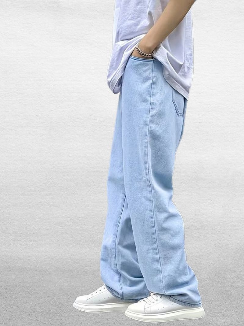 BLAKSMOKY Men Relaxed Fit Mid Rise Light Blue Jeans - Image 5