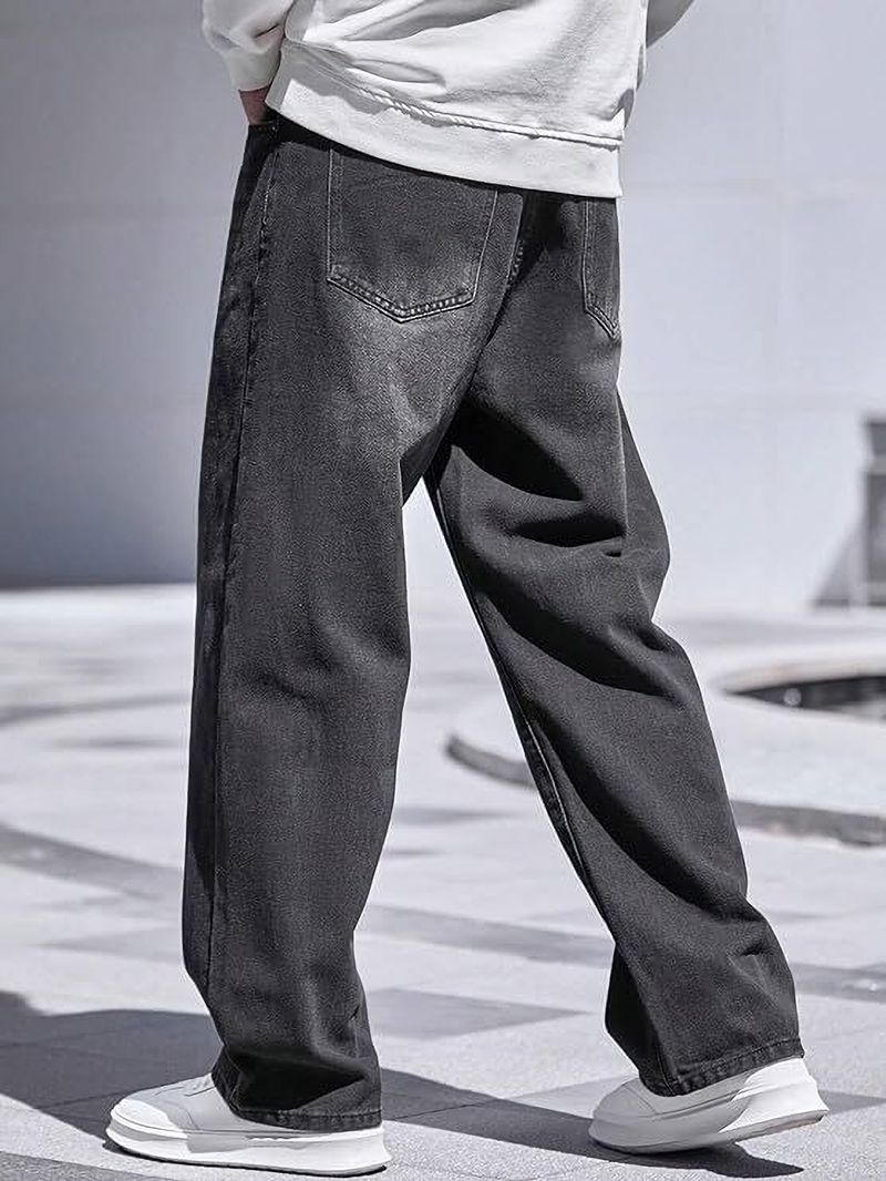 BREXX Men Baggy Fit Mid Rise Grey Jeans - Image 5