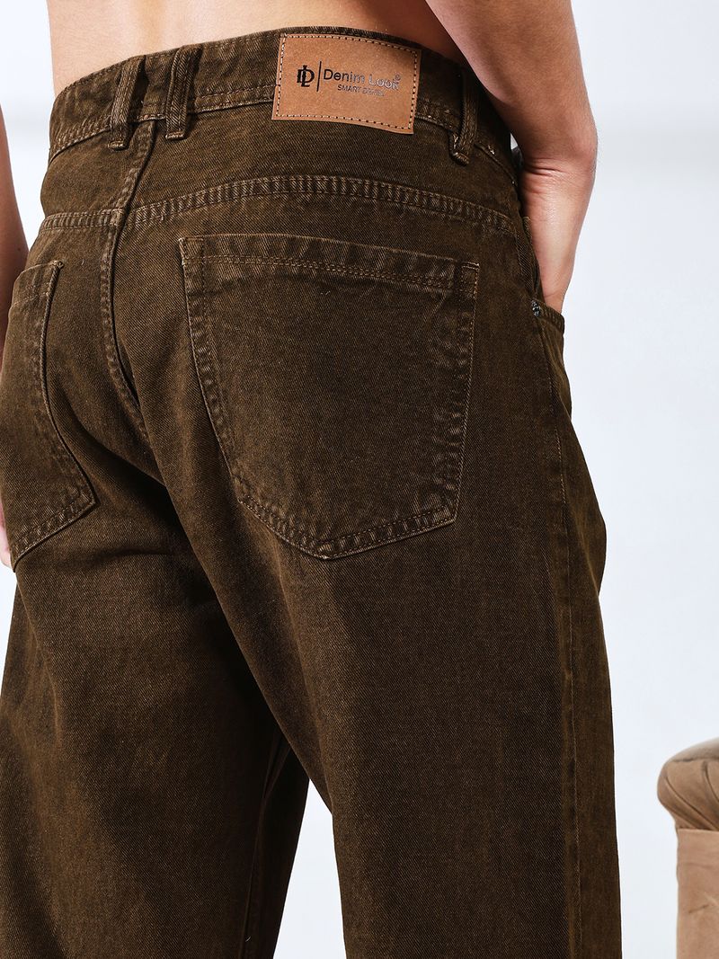DENIM LOOK Men Straight Fit Mid Rise Brown Jeans - Image 6