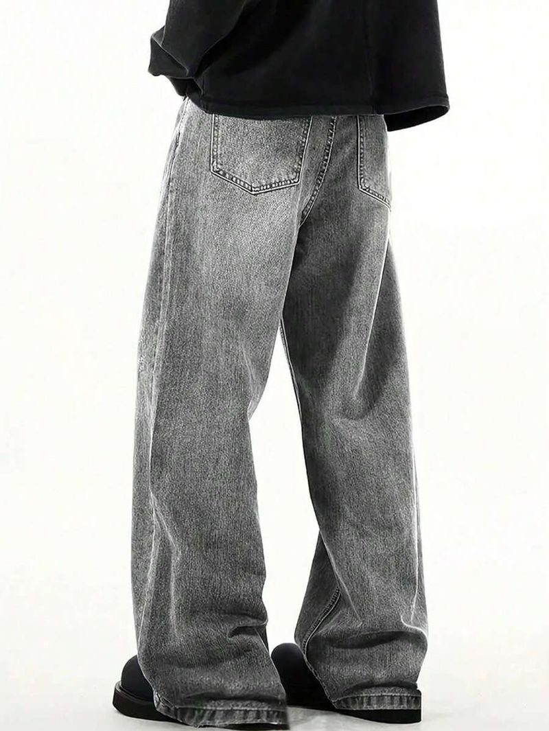 MERRYNX Men Grey Straight Fit Mid Rise Jeans - Image 3