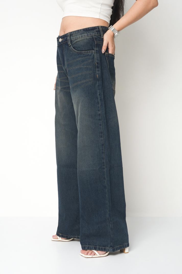 Defrost Jeans Women Loose Fit High Rise Blue - Image 3