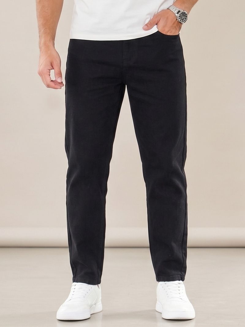 gntrends Men Mom Fit Mid Rise Black Jeans - Image 2