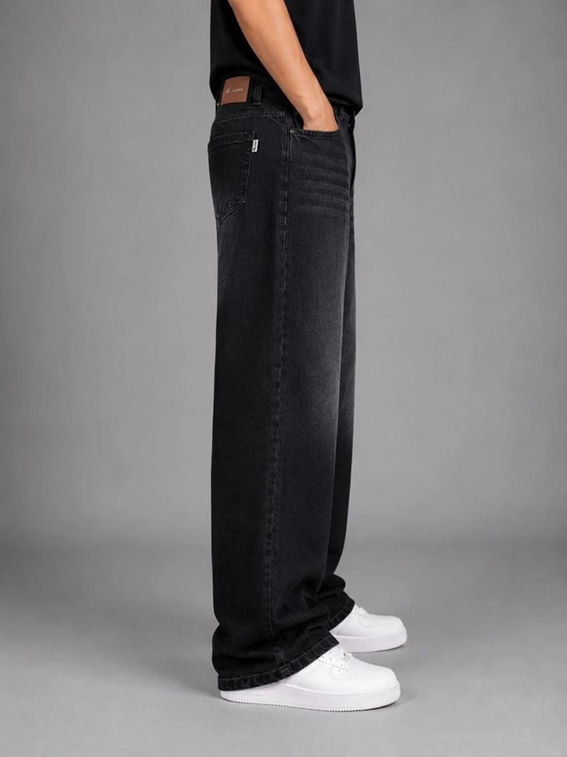 BLACK REY Men Black Straight Fit Mid Rise Jeans - Image 4