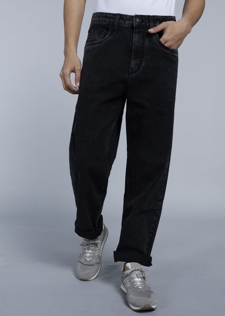 RARE RABBIT Men Relaxed Fit Mid Rise Black Jeans - Image 2