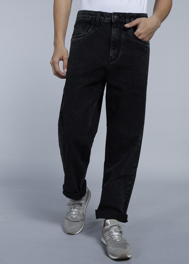 RARE RABBIT Men Relaxed Fit Mid Rise Black Jeans