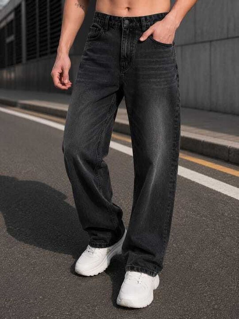 Southee Men Loose Fit Mid Rise Black Jeans - Image 4